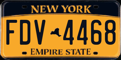 NY license plate FDV4468