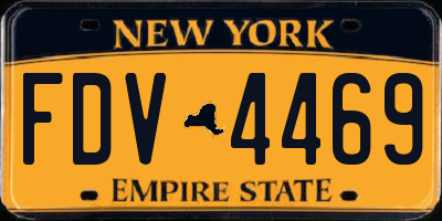 NY license plate FDV4469