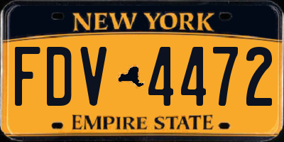 NY license plate FDV4472