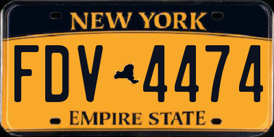 NY license plate FDV4474