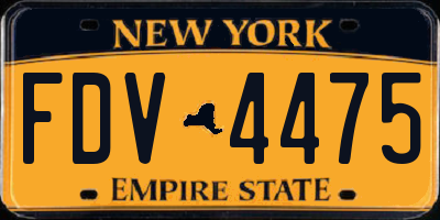NY license plate FDV4475