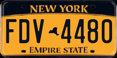NY license plate FDV4480