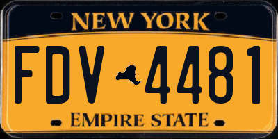 NY license plate FDV4481