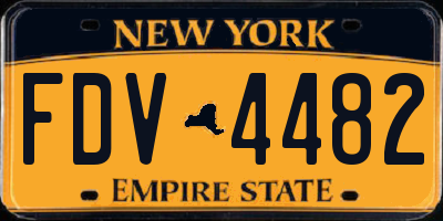 NY license plate FDV4482