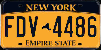 NY license plate FDV4486