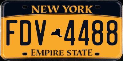 NY license plate FDV4488