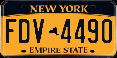 NY license plate FDV4490