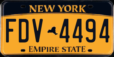 NY license plate FDV4494