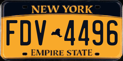 NY license plate FDV4496