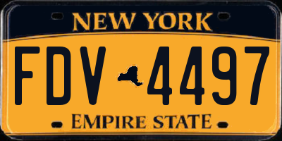 NY license plate FDV4497