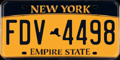NY license plate FDV4498