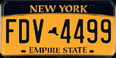 NY license plate FDV4499