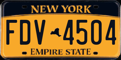 NY license plate FDV4504