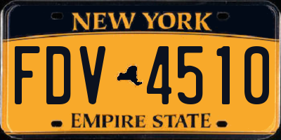 NY license plate FDV4510