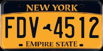 NY license plate FDV4512