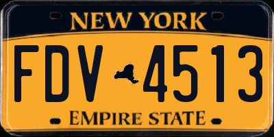 NY license plate FDV4513