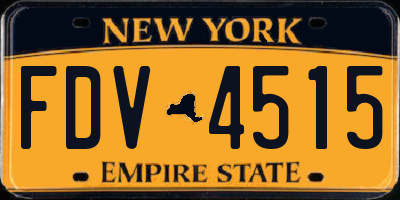 NY license plate FDV4515