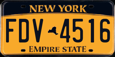 NY license plate FDV4516