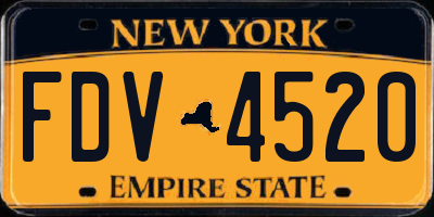 NY license plate FDV4520