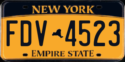 NY license plate FDV4523