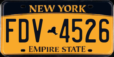 NY license plate FDV4526