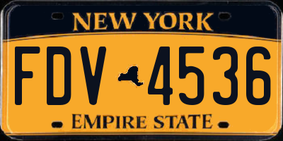 NY license plate FDV4536