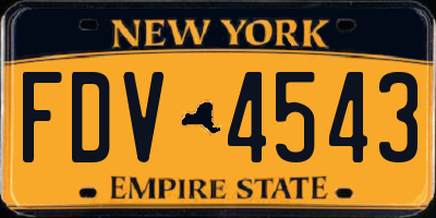 NY license plate FDV4543