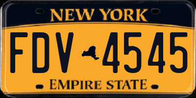 NY license plate FDV4545