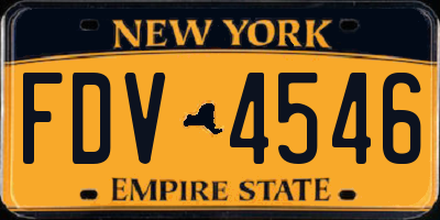 NY license plate FDV4546