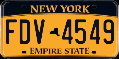 NY license plate FDV4549