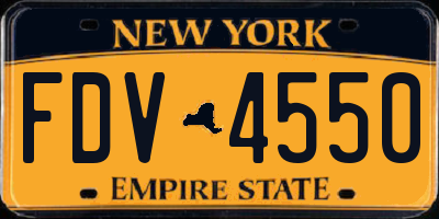 NY license plate FDV4550
