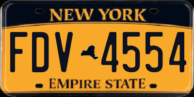 NY license plate FDV4554