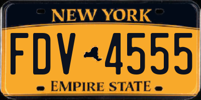 NY license plate FDV4555