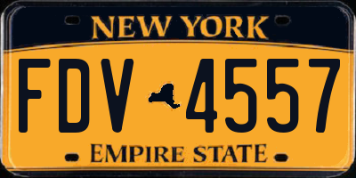 NY license plate FDV4557