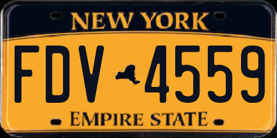 NY license plate FDV4559