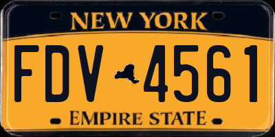 NY license plate FDV4561