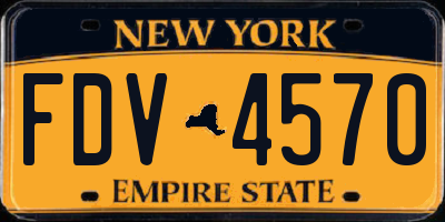NY license plate FDV4570