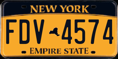 NY license plate FDV4574
