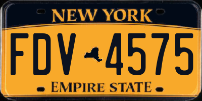 NY license plate FDV4575