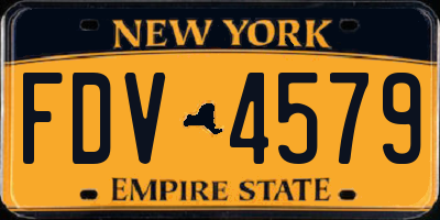 NY license plate FDV4579
