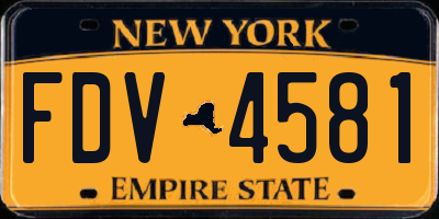 NY license plate FDV4581