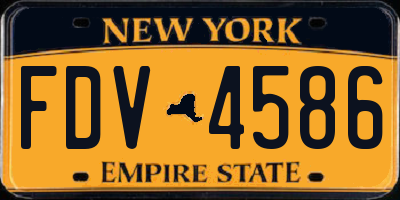 NY license plate FDV4586