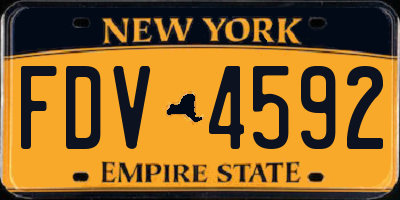 NY license plate FDV4592