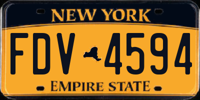 NY license plate FDV4594