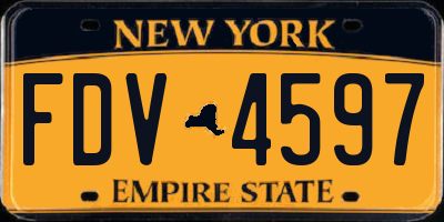 NY license plate FDV4597