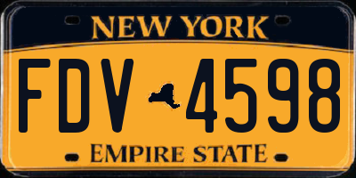 NY license plate FDV4598