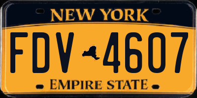 NY license plate FDV4607