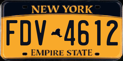 NY license plate FDV4612