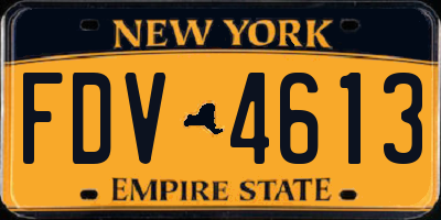 NY license plate FDV4613
