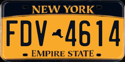 NY license plate FDV4614
